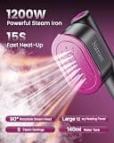 Nirrom 1200W Dual-Voltage Travel Garment Steamer with Smart LED Touchscreen