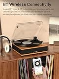 High Fidelity 3-Speed Bluetooth Turntable with Built-in Stereo Speakers
