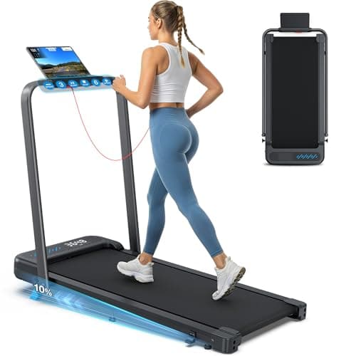 WELLFIT Folding Treadmill with Auto-Alignment Belt and Hands-Free Voice Control