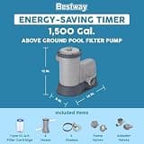 Bestway Flowclear 1500 GPH Above Ground Pool Filter Pump System with Built-In Timer