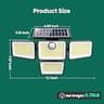 Omibee 4500LM 4-Head Adjustable Solar Security Wall Light with Remote