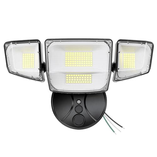 Onforu 90W Ultra Bright 4-Head LED Security Flood Light, 10000 Lumens IP66 Waterproof
