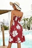 Chicgal Strapless Tube Top Off-the-Shoulder Knee Length A-Line Swing Dress