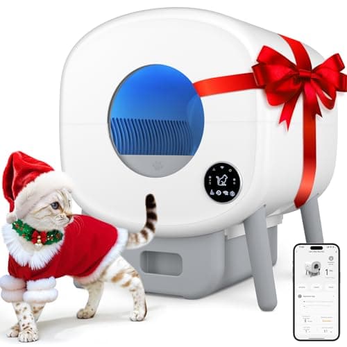 Cumrige Open-Top Self-Cleaning Cat Litter Box with Massive 15L Waste Bin