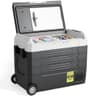 OLIXIS Portable Car Refrigerator, 53QT Dual-Zone Electric Cooler with Wheels