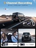 Nanoby 4K 3-Channel Front, Rear, and Inside Dash Cam with 3.18-Inch IPS