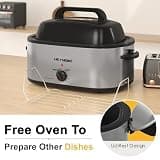 Premium 28-Quart High-Capacity Electric Roaster Oven with Self-Basting Lid