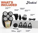 Freebird FlexSeries Electric Head & Body Hair Shaver 5-in-1 Grooming Kit
