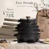 Astercook 19-Piece Black Titanium Non-Stick Pots and Pans Cookware Set