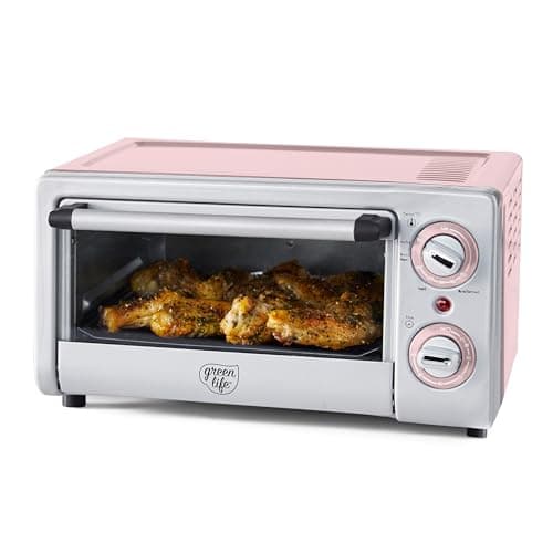 GreenLife Healthy Ceramic Nonstick Countertop Air Fryer Toaster Oven Combo