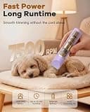 Veeconn 4-in-1 Waterproof Dog Clipper Kit with 7,500 RPM Motor & 4 Guide Combs