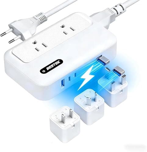 BESTEK 200W Fanless Travel Voltage Converter with 35W USB-C PD Charging