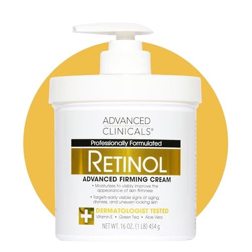 Advanced Clinicals Retinol Body Lotion & Face Moisturizer Pump Bottle