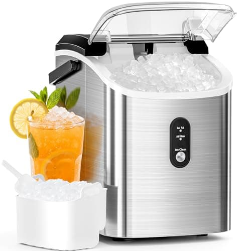 Antarctic Star Compact Stainless Steel Pebble Ice Maker, 34-44 lbs Yield