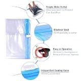 ALMING 12-Pack Transparent Travel Compression Roll-Up Bags for Space Saving