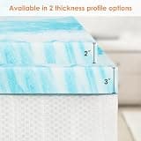 Sweetcrispy 3-Inch Gel-Infused High-Density Memory Foam Topper, King Size