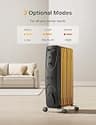 Pelonis 1500W Oil-Filled Radiator Space Heater for Large Rooms with Dual Controls