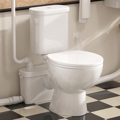 Vevor 500W Compact Macerating Toilet System with Space-Saving Rear Discharge