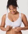 DELIMIRA Women's Front Closure Posture Wireless Back Support Full Coverage Bra