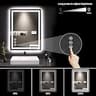 LOAAO 24" x 32" Front and Backlit Dual LED Bathroom Mirror with Smart Defogger