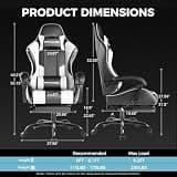 GTPLAYER High-Back Computer Gaming Chair with Retractable Footrest & Headrest Support