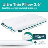 Blissbury Ultra Thin 2.6-Inch Premium Memory Foam Stomach Sleeping Pillow