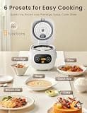 COMFEE' 2-Cup Uncooked Mini Rice Cooker with 6 Cooking Functions and Delay Timer
