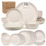 Grow Forward 16-Piece Premium Unbreakable Wheat Straw Dinnerware Set, Sahara
