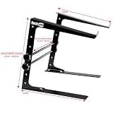 RockJam RJLP1 Adjustable Heavy-Duty Steel DJ Laptop Stand for Club Booths