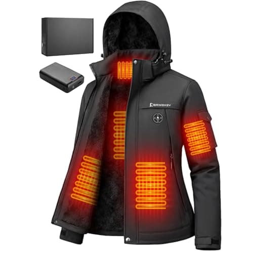 Brimekey Women's Dual-Zone Heated Softshell Jacket with Fleece Lining