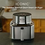 Cosori Iconic Smart Stainless Steel Ceramic Air Fryer 6.5 Quart Volume