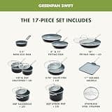 GreenPan Swift 17-Piece Non-Toxic Ceramic Nonstick Cookware Set