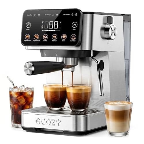 ecozy Espresso Machine & Coffee Maker Combo with Guided Touchscreen Frother