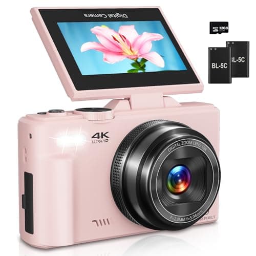 Gavonde 4K WiFi Digital Camera with 64MP, 18X Digital Zoom and Built-in Flash