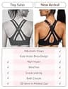 Yvette High Impact Criss-Cross Back Sports Bra with Molded Cups for Large Busts