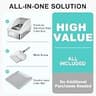 XL Enclosed Stainless Steel Cat Litter Box with High Sides, Litter Mat and Scoop