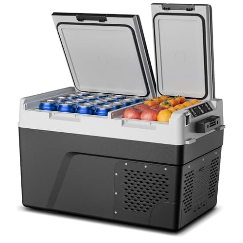Feelfunn 12 Volt Refrigerator Car Fridge - 40QT Dual Zone Electric Cooler