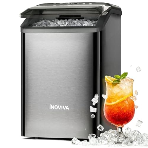 inoviva 40-Pound Chewable Pellet Nugget Ice Machine in Black Stainless