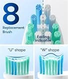 Bymore Rechargeable Adult Sonic Electric Toothbrush with 8 Brush Heads