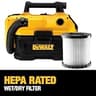 DeWalt 20V MAX Cordless Portable 2-Gallon HEPA Filter Wet Dry Shop Vacuum