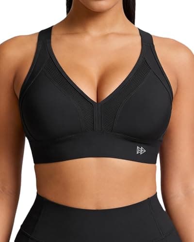 Yvette High Impact V-Neck Criss Cross Plus Size Sports Bra for Running