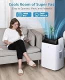Garvee 14,000 BTU 3-in-1 Portable Air Conditioner with Follow Me Smart Remote