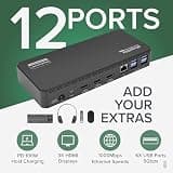 Plugable USB-C Triple HDMI Display Docking Station with 100W Host Charging