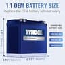 TYKOOL LFP30L-BS-PRO 800CCA 18Ah Waterproof Lithium LiFePO4 Battery with LCD Display