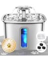 Veken Award-Winning Stainless Steel Cat Water Fountain with 5-Stage Filter 3.2L