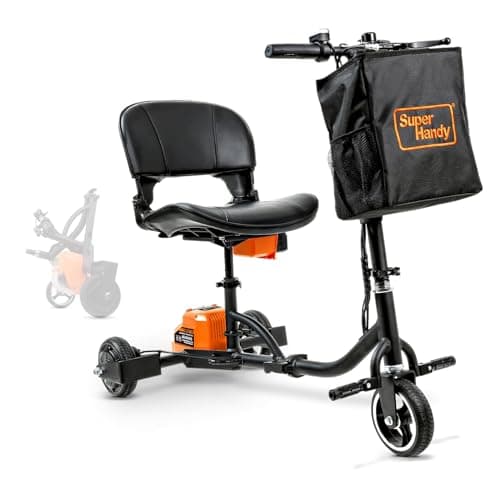 SuperHandy Passport 3-Wheel Folding Travel Mobility Scooter, 13-Mile Range