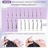 SPEENSUN Light Up Crochet Hook Set with Manual Stitch Counter and 18 Resizable Heads