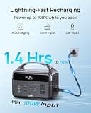 DaranEner 192Wh LiFePO4 Portable Power Station with Dual 300W AC Outlets
