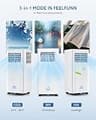 Feelfunn 8,000 BTU Ultra-Quiet Portable Air Conditioner and Dehumidifier