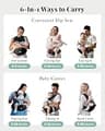 MOMTORY Safety-Certified 6-in-1 Adjustable Baby Carrier for All Seasons